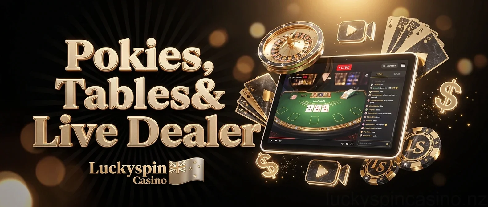 Pokies, Tables& Live Dealer